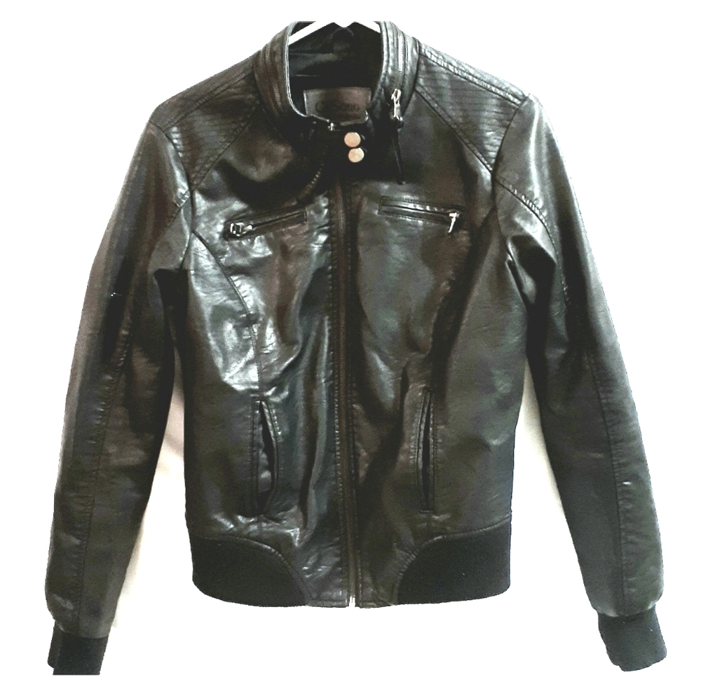Ci Sono by Cavalini Black Faux Leather Jacket